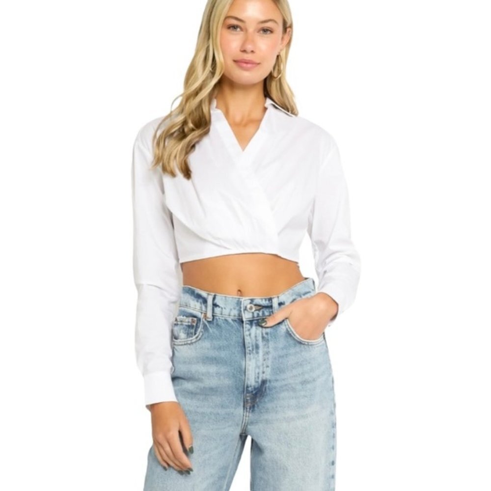NWT Olivaceous Linen Crop Top Size Large